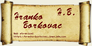 Hranko Borkovac vizit kartica